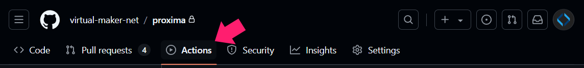 Go to the Actions tab